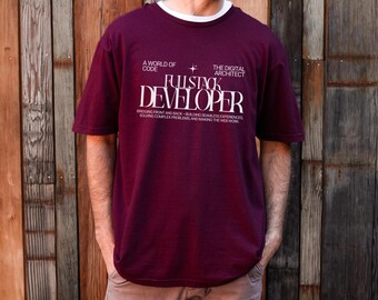 Camiseta de desarrollador full-stack, camiseta de programación para programadores, regalo para desarrolladores de software