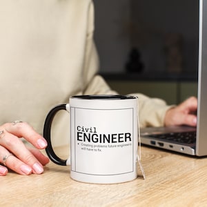 Taza personalizada de ingeniero civil, cita sarcástica, regalo divertido de ingeniero