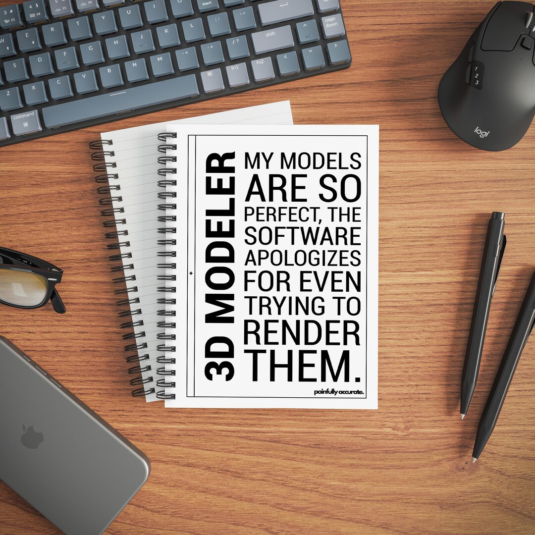 3D Modeler Notebook, Spiral Journal for CG Artists and Game Devs - Etsy
