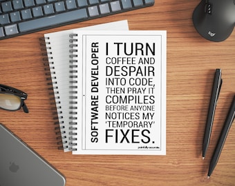 Software Developer Spiral Notebook, Lined Journal for Programmers and Coders