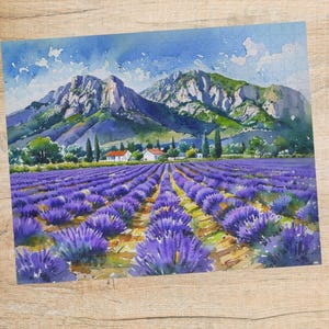Puzzle Art de la nature, Aquarelle Provence France Lavande Décoration d'intérieur