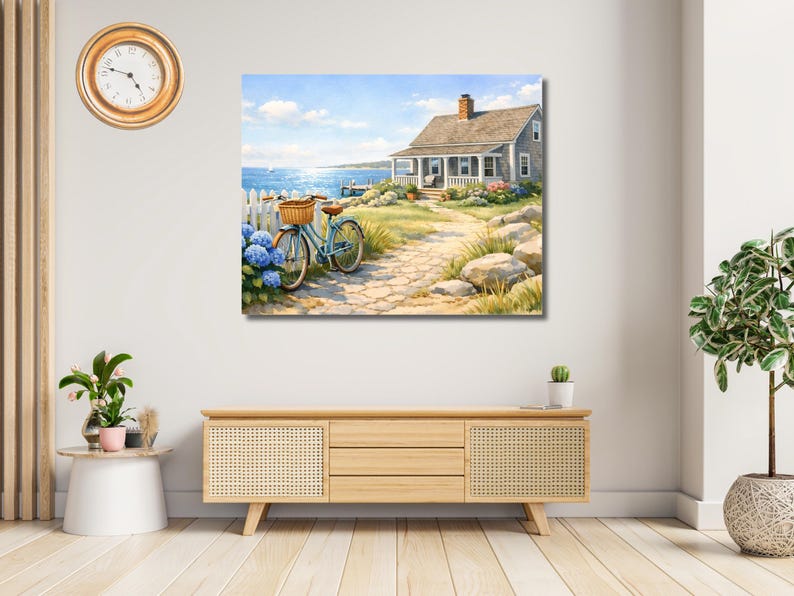 Cod Canvas Coastal Cottage Canvas Wall Art, Cape Cod Seaside Summer Home Decor - Etsy