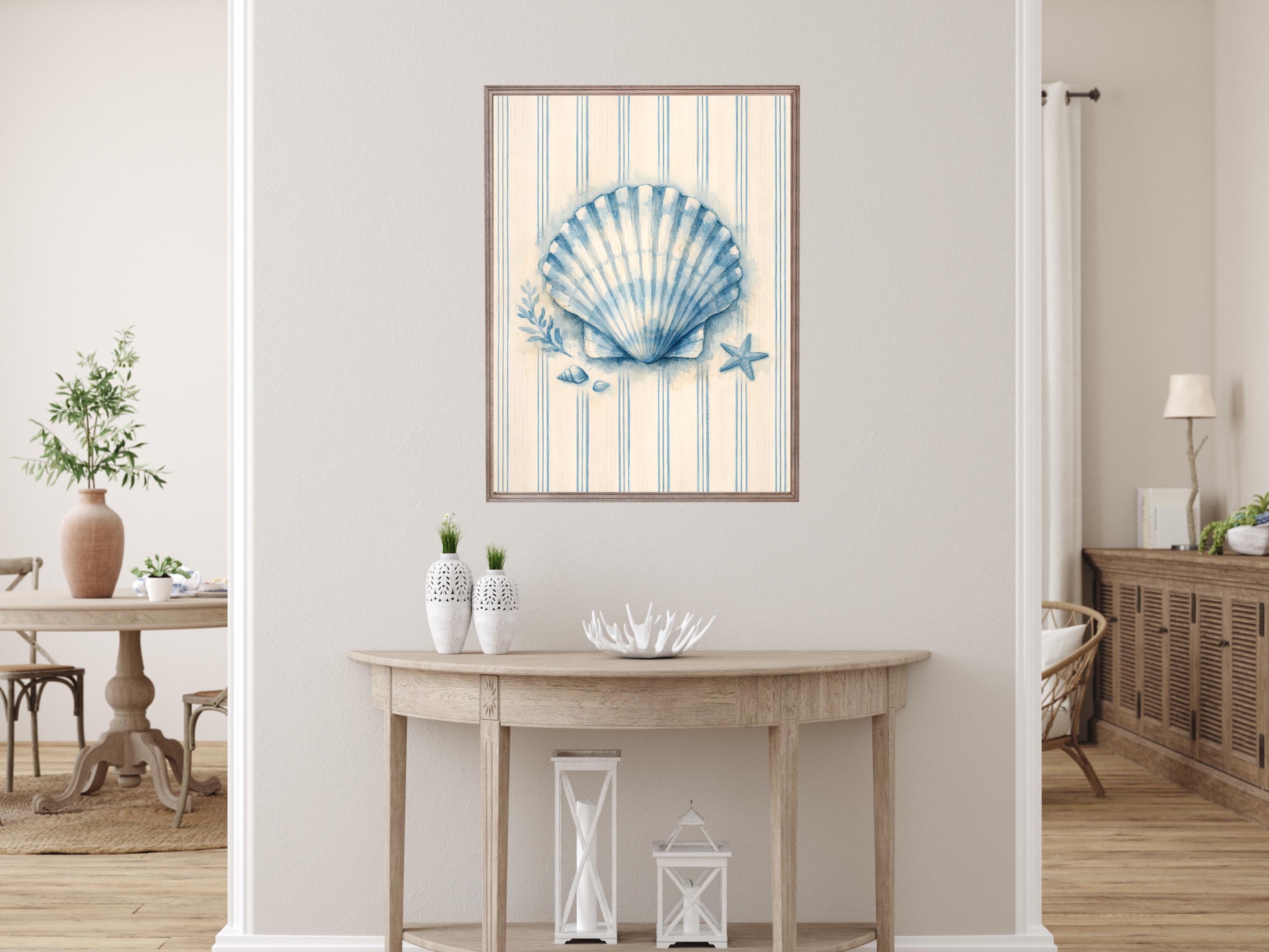 Sea Shell Coastal Wall Art for Beach Cottage Home Decor (digital ...