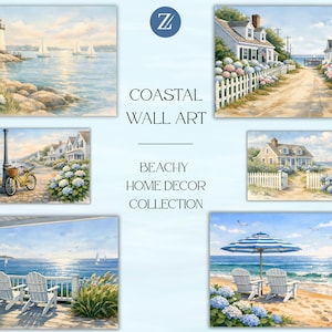 Coastal Lighthouse Canvas Wall Art, New England Nautical Watercolor Print for Home Decor image 11