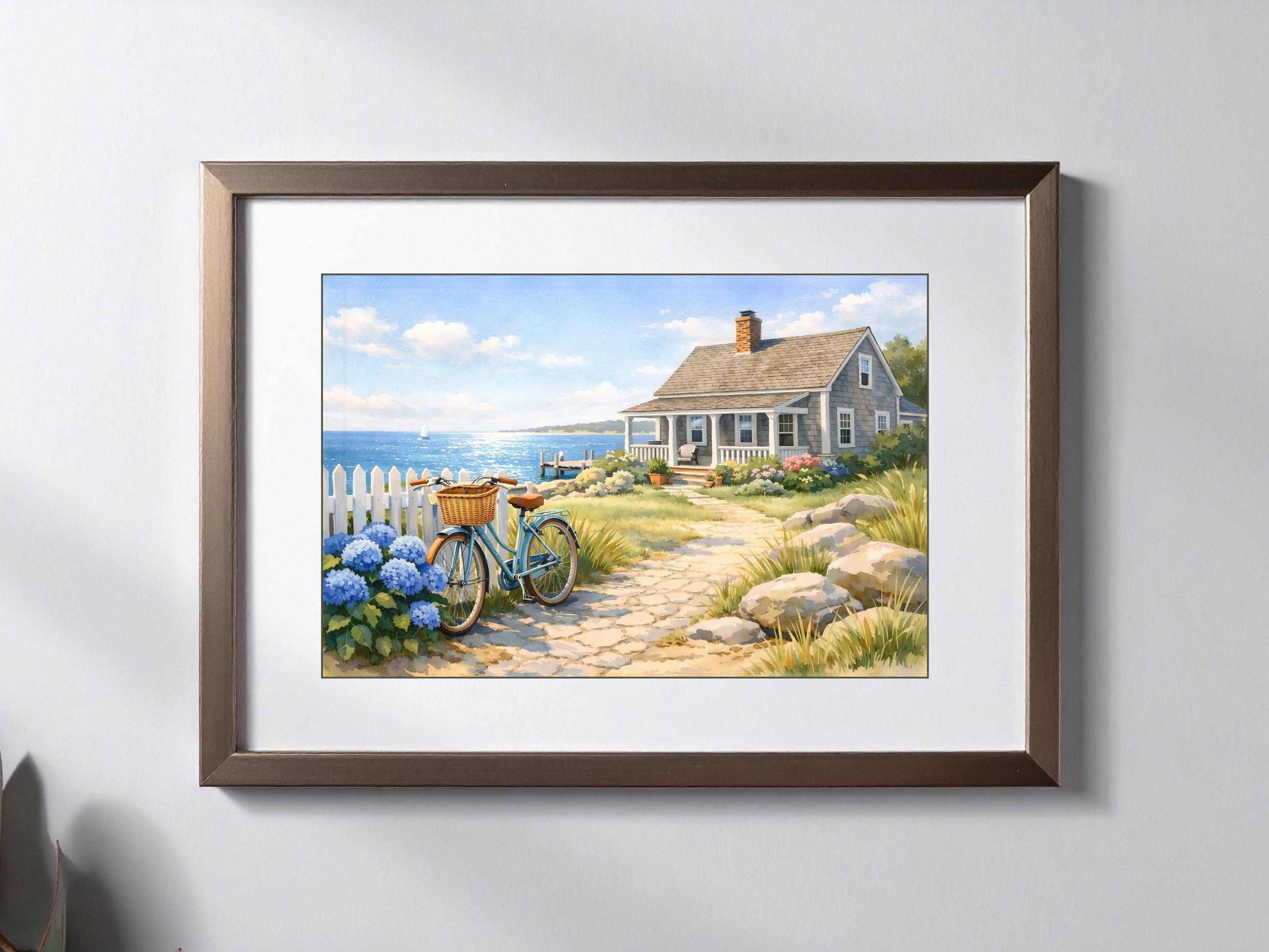 Coastal Cottage Wall Art, Cape Cod Beach House Decor Digital Download ...