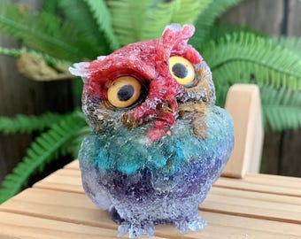 2,5-Zoll-Naturkristalle Eulenschnitzerei, Edelsteine Vogel-Figürchendekor, heilende Kristalltiere Wohnkultur, Kristallgeschenke für Freunde