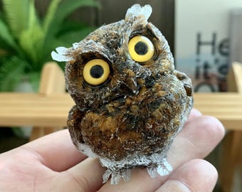 クリスタルクラスターハリネズミ彫刻、天然クォーツ動物彫刻ホーム