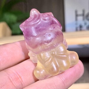 Gorgeous! Rainbow Fluorite Unicorn Carving, Natural Crystal Animal Sculpture Home Decor, Healing Crystals Figurine Gifts. Random 1pc