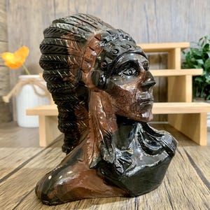 Rare!! 170mm Large Crystal Indian Statue Carving, Hand Carved Natural Quartz Sculpture, Crystal Figurine, Healing Crystal Home Decor.
