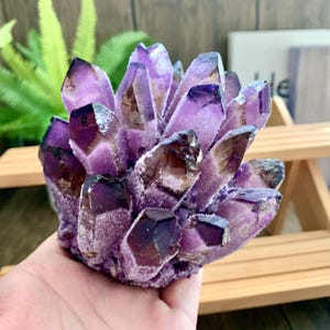 Natuurlijke violette amethist kristallen cluster, Raw Healing Purple Crystal Specimen Collection, Healing Crystal Home Decor, Quartz Mineral Cluster