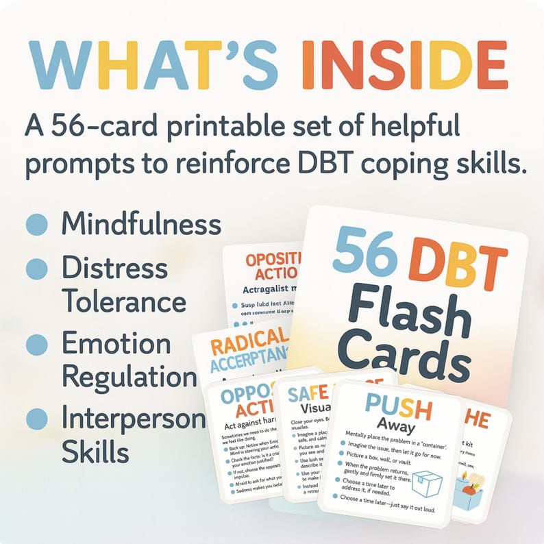 Coping Skills Cards Printable | Mental Health Flashcards | Therapy ...