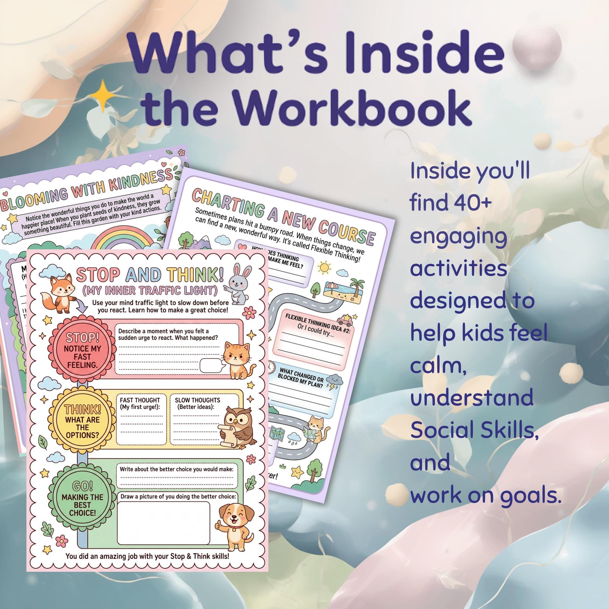 Executive Function Worksheets for Kids Printable 40 Activities ADHD ...