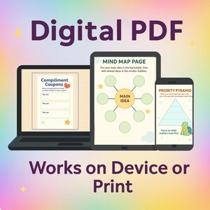 Complete ADHD workbook contents displaying 40 printable mental health worksheets and behavior management tools"
SEO Focus: Bundle value + professional appeal