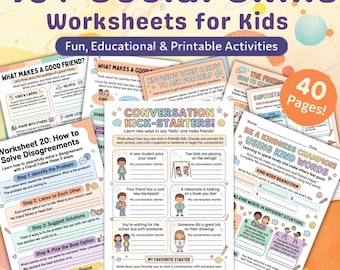 Kinder Arbeitsblätter zu sozialen Fähigkeiten - SEL-Aktivitäten für emotionales Lernen (PDF-Download)