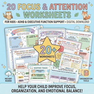 Focus Worksheets for Kids Printable 20 ADHD Attention Activities Improve Focus and Stay on Task PDF