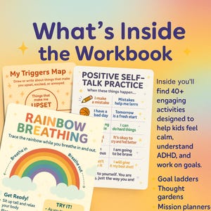 Sample ADHD worksheets showing focus activities and executive function exercises for children ages 5-12"
SEO Focus: Age targeting + specific benefits