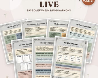 Cahier d'exercices pour adultes sur l'harmonie entre le travail et la vie personnelle | Trouvez l'équilibre dans tous les domaines de la vie | 22 feuilles de travail thérapeutiques imprimables, téléchargement immédiat au format PDF