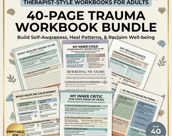 Bundle de cahiers d'exercices sur la traumatologie Feuilles d'exercices imprimables sur la guérison du stress post-traumatique de l'enfant