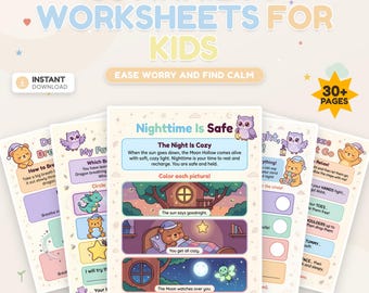 30 Anxiety Worksheets for Kids, Ease worry and find calm, Printable SEL Worksheets PDF, Instant Download