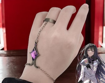 Enchanting Charlotte Kaname & Madoka Akemi Homura Accessories | Rhombus Purple Gem Bracelet | Stylish Fashion Jewelry x Props