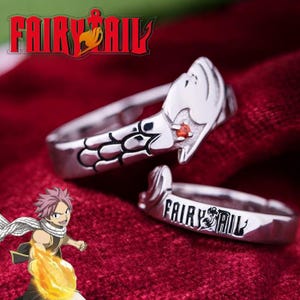 Anime Fairy Tail Ring - Etherious Natsu Dragneel Cosplay Jewelry - Unisex Adjustable Finger Ring - Unique Party Accessories & Gifts