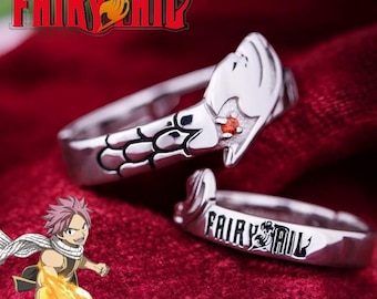 Anime Fairy Tail Ring - Etherious Natsu Dragneel Cosplay Jewelry - Unisex Adjustable Finger Ring - Unique Party Accessories & Gifts