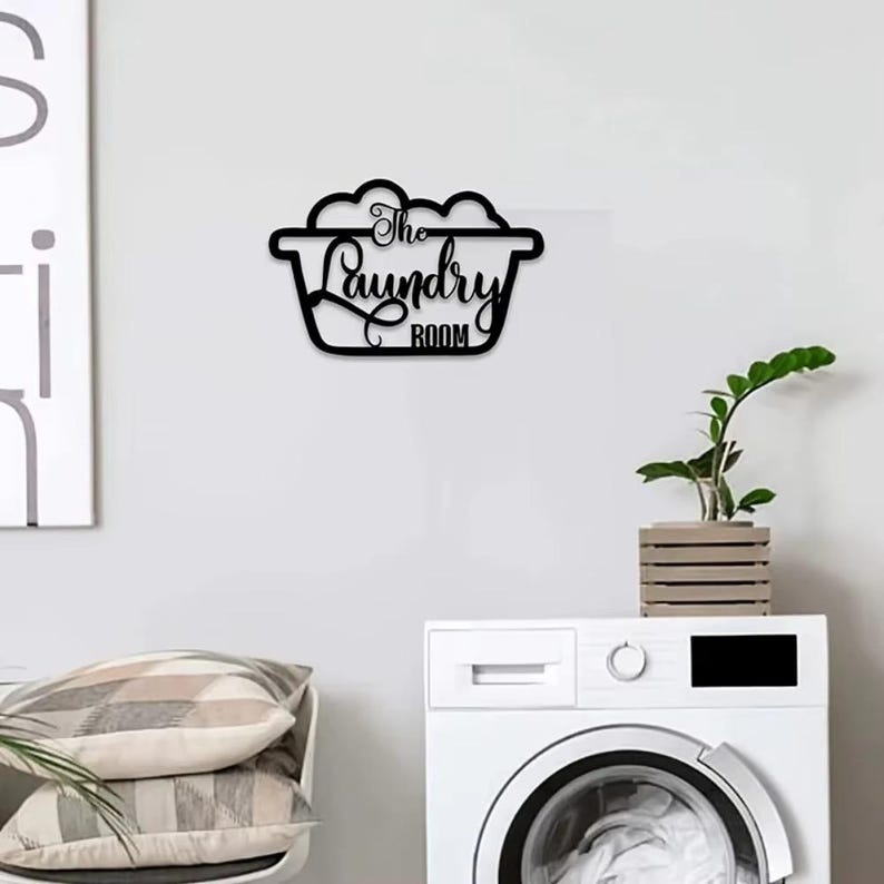 Black Metal Laundry Room Sign - Rustic Farmhouse Wall Decor - Etsy