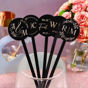 Personalized Drink Stirrers: Custom Wedding & Party Cocktail Sticks