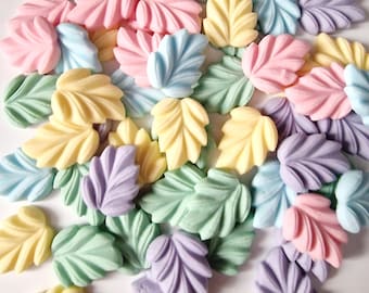 30 hojas de azúcar comestibles en tonos pastel; adornos para pasteles y cupcakes.