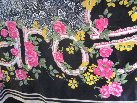 Vintage Ungaro Silk Scarf Signature "Ungaro" Pink… - image 3