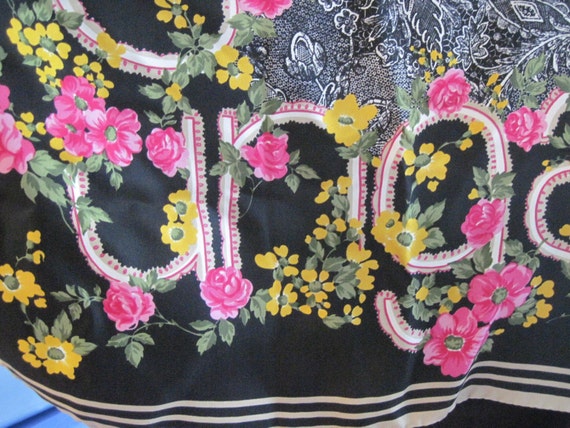 Vintage Ungaro Silk Scarf Signature "Ungaro" Pink… - image 2