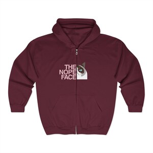 Grumpy Cat &quot;Nope Face&quot; Zip Hoodie: Funny Cat Lover Sweatshirt
