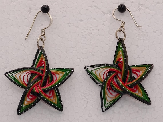 Colourful Handmade Bamboo Earrings