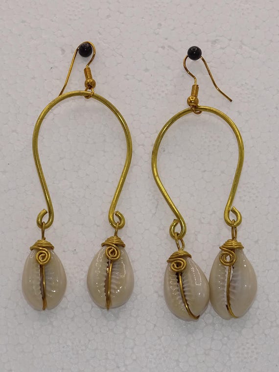 8 Elegant African Bone, Horn,Brass Earrings