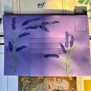 Brief "Lavendel" - Aquarell auf Briefumschlag