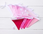 Good Will Bunting "Strawberry Shortcake" Pink Fabric Bunting