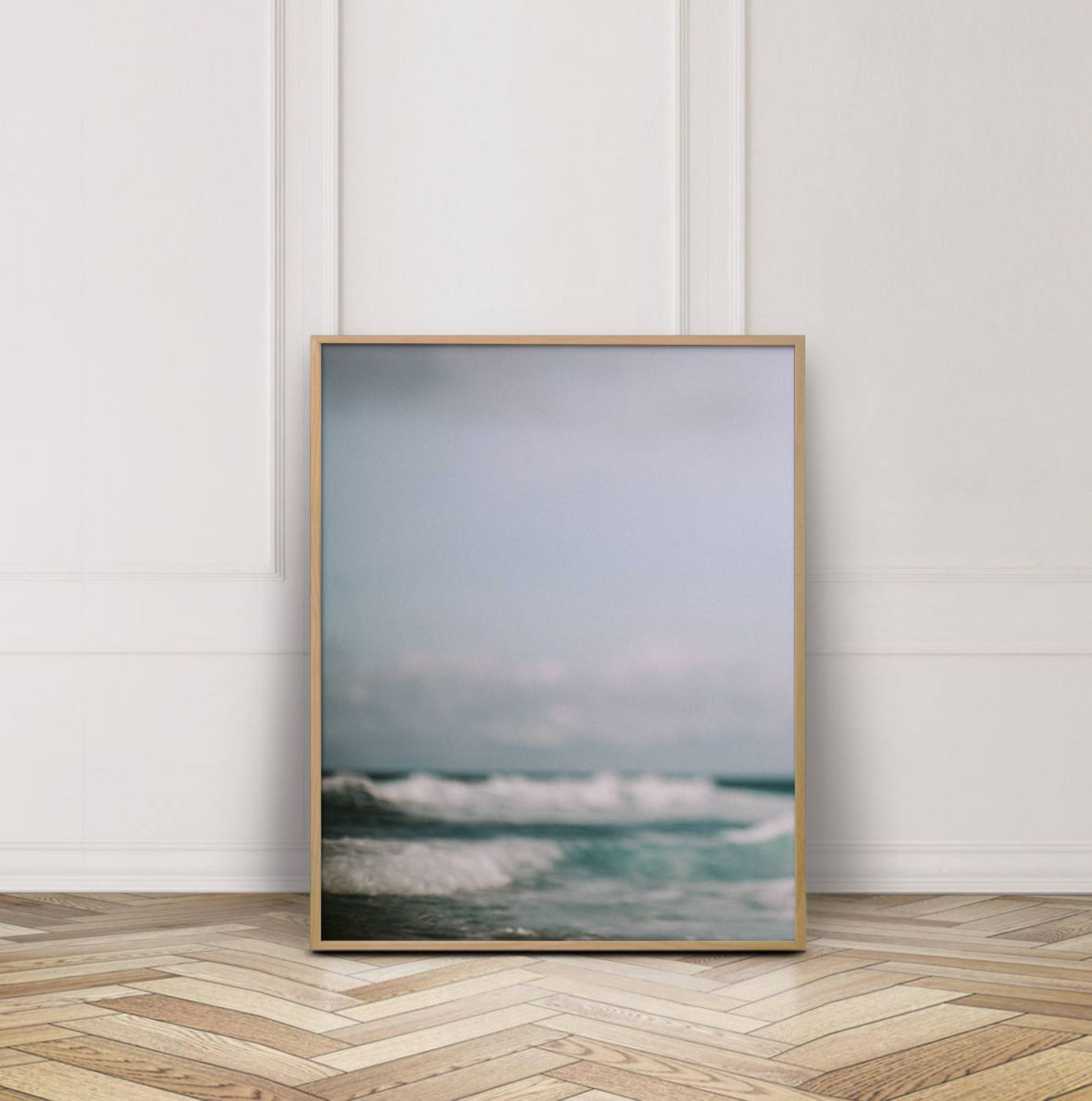 Ocean Beach Print Digital Download Waves Blue Blue Decor Etsy