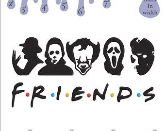 Halloween Friends Embroidery Design: Spooky Machine Embroidery (Instant Download, 6 Sizes)