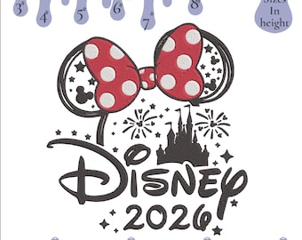 2026 Embroidery Design, Mickey world Embroidery File, 6 Sizes (Digital Download)