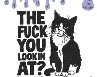Funny Cat Machine Embroidery Design, Sarcastic Quote (Instant Download)