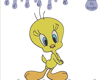 Tweety Bird Machine Embroidery Design, 6 Sizes (Digital File)