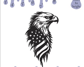 Eagle USA Flag Embroidery Design, Pes Dst Sew Jef Files, 6 Sizes (Digital Download)