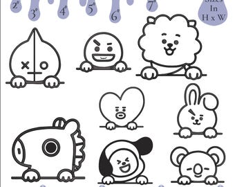 Kawaii Pet Peeker Embroidery Bundle, Animal Peekers File Pack, PES DST SEW, (Digital Download)