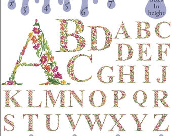 Floral Letters Machine Embroidery Designs: Full Alphabet (Instant Download)