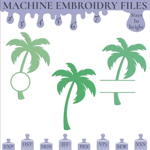 Palm Tree Embroidery Design: Summer Monogram Bundle (Digital Download)