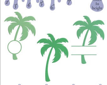 May include: Machine embroidery files for a palm tree design in various sizes from 2 to 7 inches in height. The files are available in the following formats: EXP, DST, HUS, JEF, PES, VP3, SEW, and XXX.