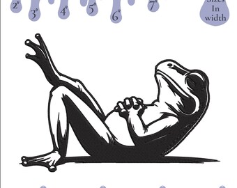 Lazy Frog Embroidery Design: Mini Animal (Digital Download)