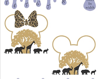 Animal Kingdom Mickey Minnie Embroidery Design: Jungle Safari (Digital Download)