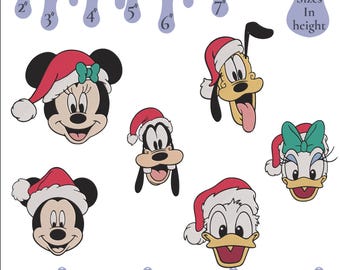 Mickey and Friends Christmas embroidery bundle, Christmas family Trip embroidery, (6 Sizes, Digital Download)