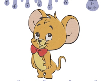 Jerry Mouse Embroidery Design: 6 Sizes (Digital Download)